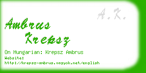 ambrus krepsz business card